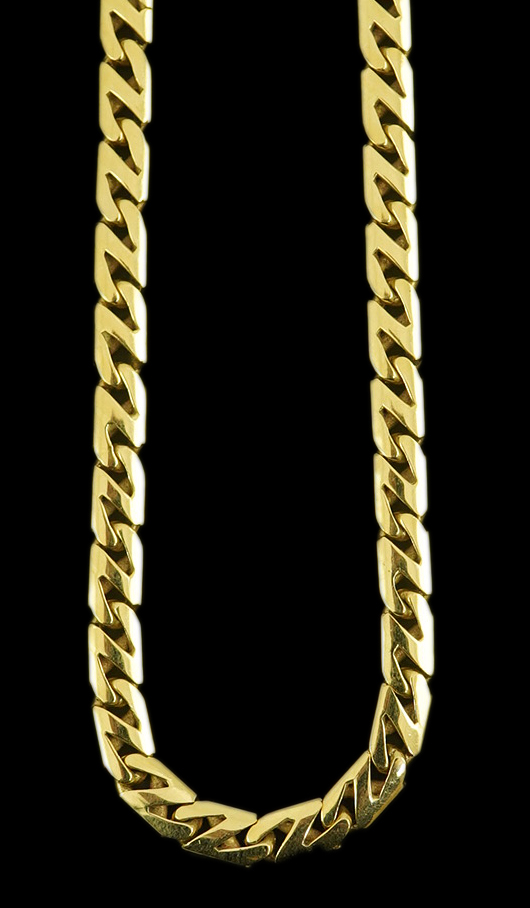 A modern 18ct gold shaped link chain